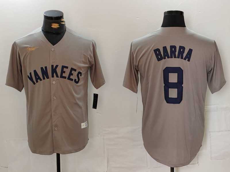 Men's New York Yankees #8 Barra Name Grey Stitched Nike Throwback Jersey,We sell and wholesale Men's New York Yankees #8 Barra Name Grey Stitched Nike Throwback Jersey on line form chian!